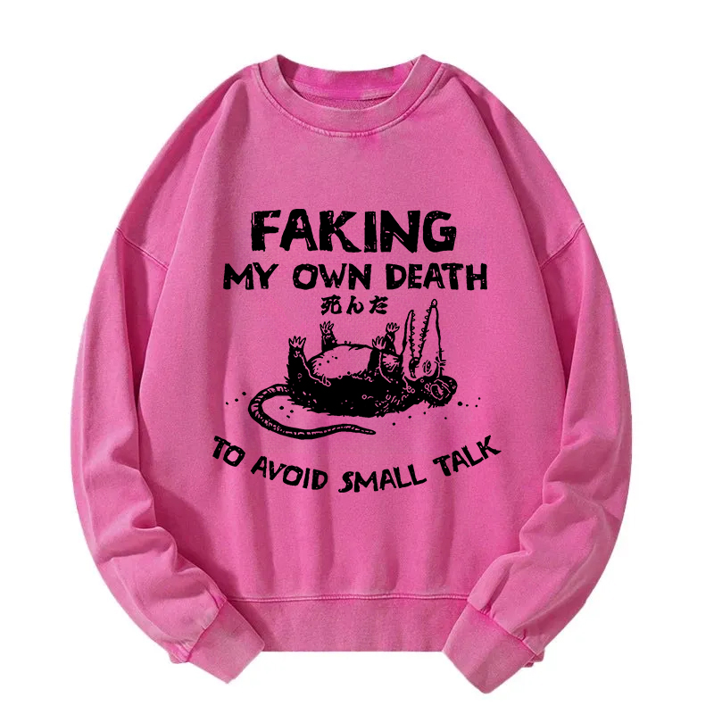 Avoid Small Talk Washed Sweatshirt