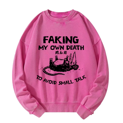 Avoid Small Talk Washed Sweatshirt