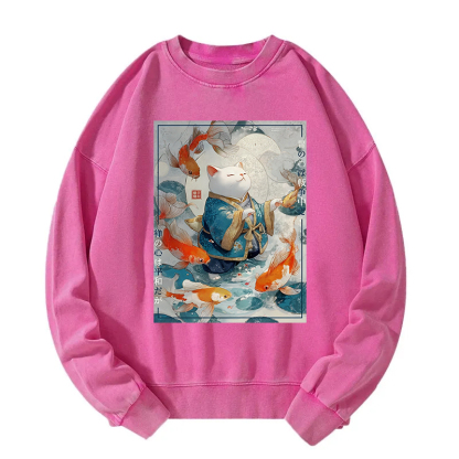 A Cat's Zen Washed Sweatshirt