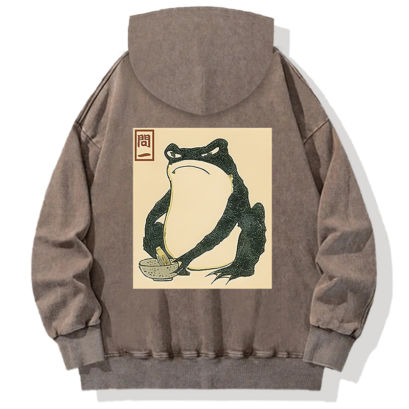 Matsumoto Hoji Japanese Frog Back Washed Hoodie