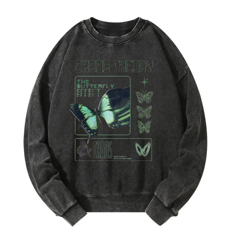 Beautiful Butterfly Chaos Washed Sweatshirt