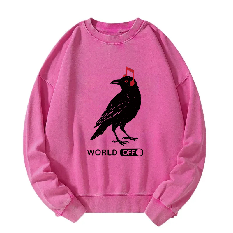 Crow's Music World Washed Sweatshirt