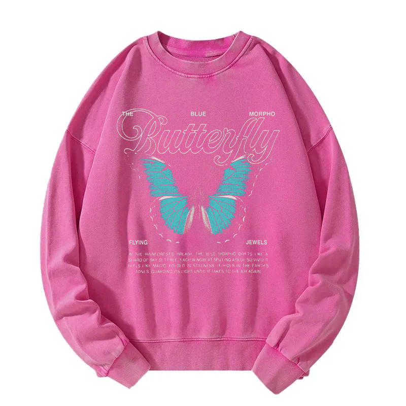 Flying Jewels Butterfly Washed Sweatshirt