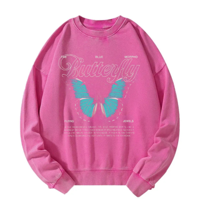 Flying Jewels Butterfly Washed Sweatshirt