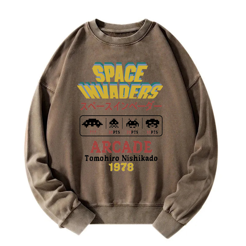 Space Invaders Washed Sweatshirt
