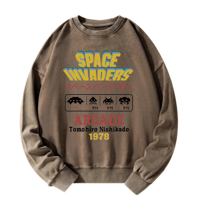 Space Invaders Washed Sweatshirt