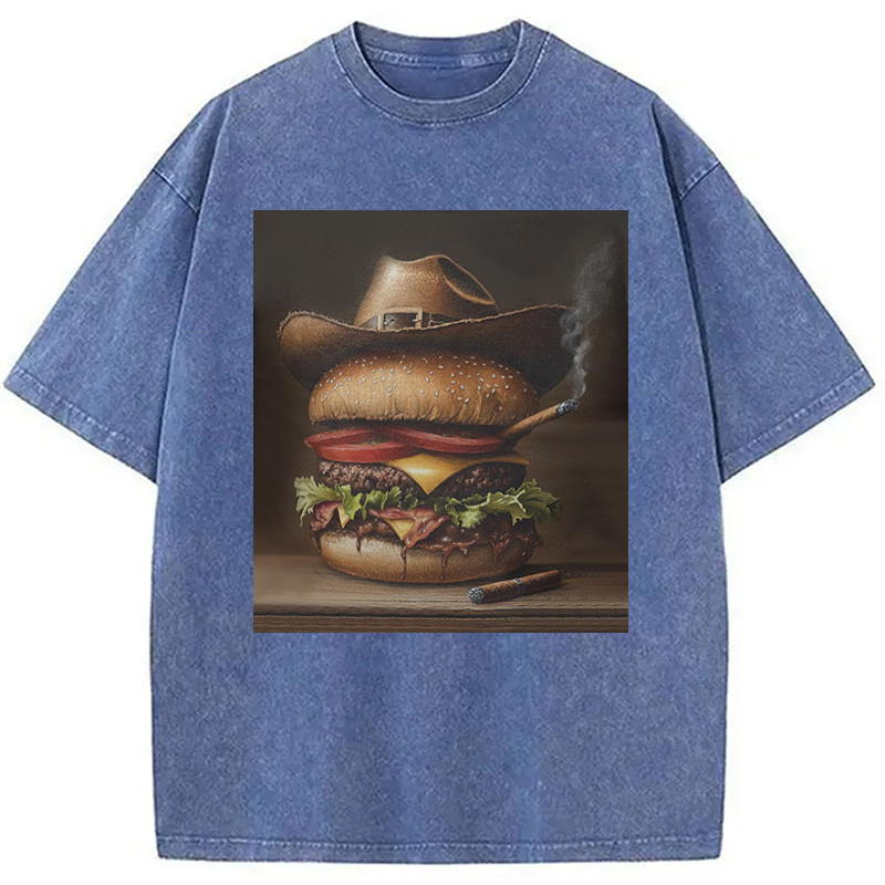 Funny Hamburger Meme Washed T-Shirt