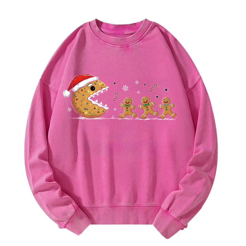 Christmas Gingerbread Cookies Washed Sweatshirt