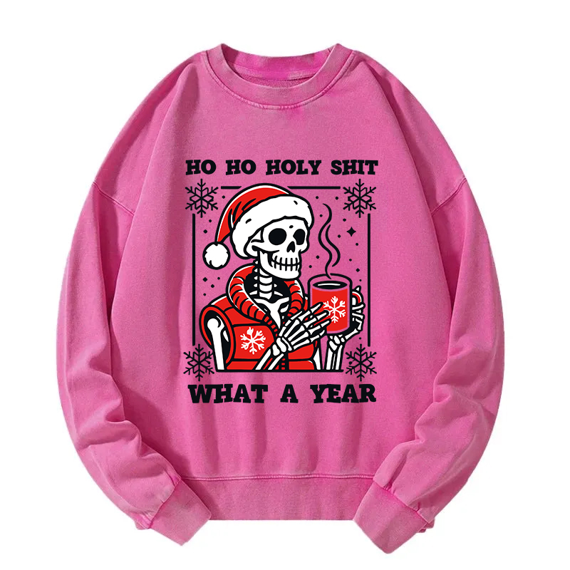 Merry Christmas Skeleton Washed Sweatshirt