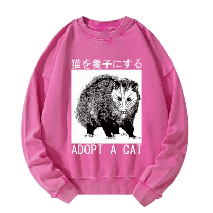 Adopt a Cat Japanese Opossum Washed Sweatshirt