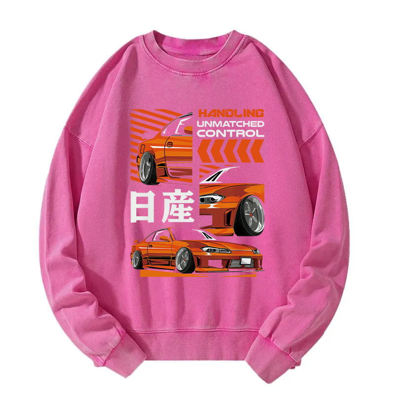 Handling Unmatched Control Car Racing Washed Sweatshirt