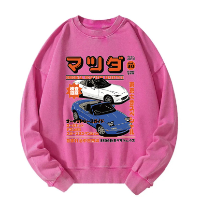 Miata MX5 MX7 JDM Drift Racing Washed Sweatshirt
