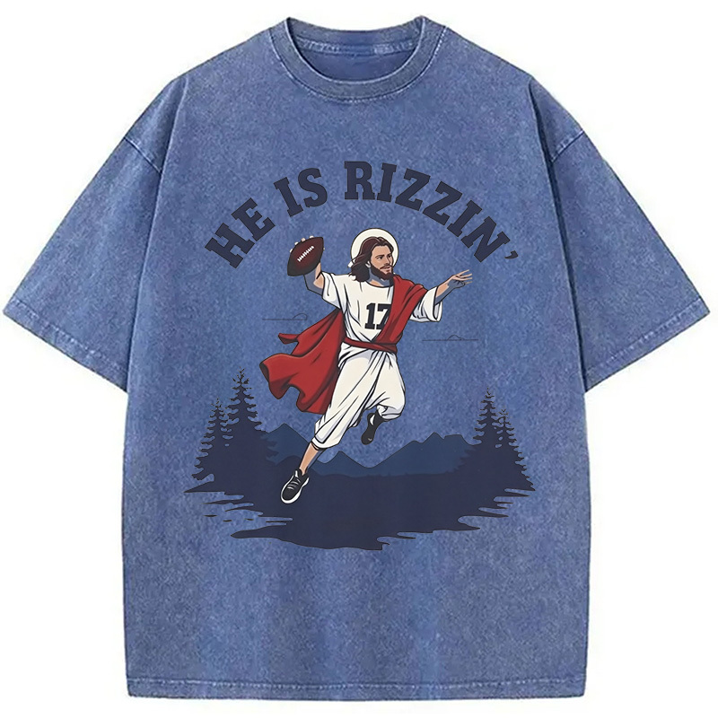 He Is Rizzin' Washed T-Shirt