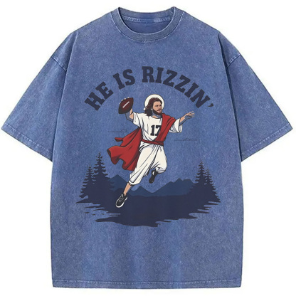 He Is Rizzin' Washed T-Shirt