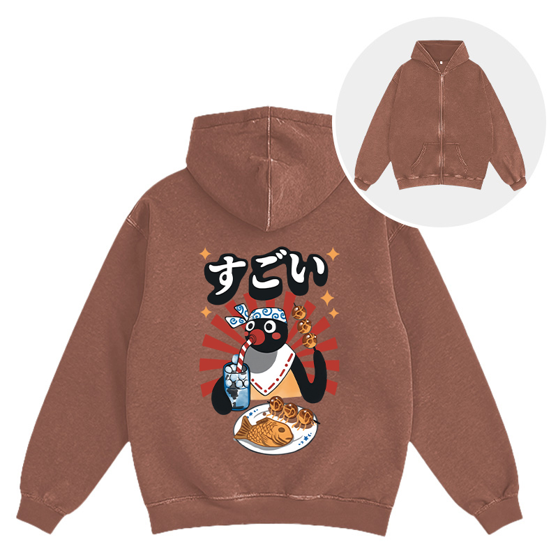 Matsuri Pengin Washed Zip Hoodie