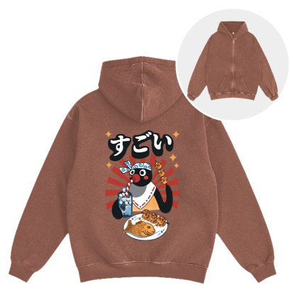 Matsuri Pengin Washed Zip Hoodie