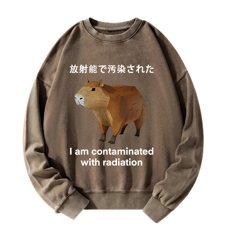 Capybara Contaminated By Radiation Washed Sweatshirt