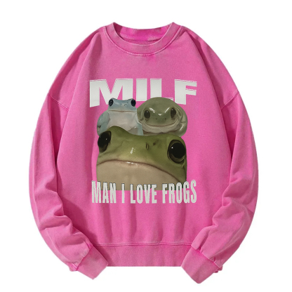 Man I Love Frogs Washed Sweatshirt