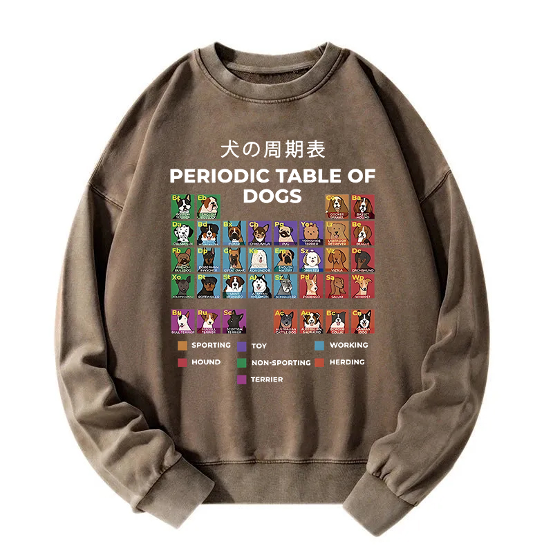 Periodic Table Of Dogs Washed Sweatshirt