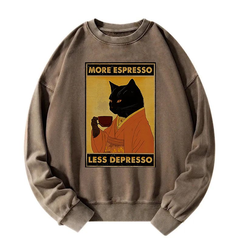 Increase Espresso Decrease Distress Washed Sweatshirt