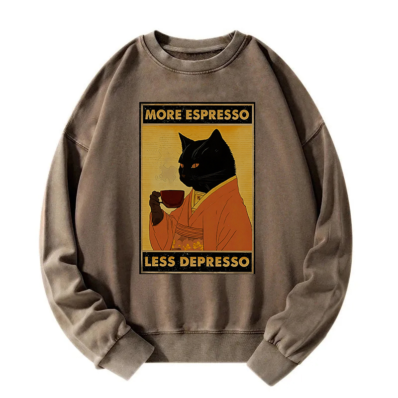 Increase Espresso Decrease Distress Washed Sweatshirt