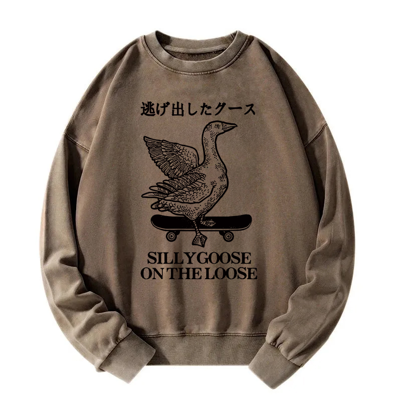 Skateboard Goose Washed Sweatshirt