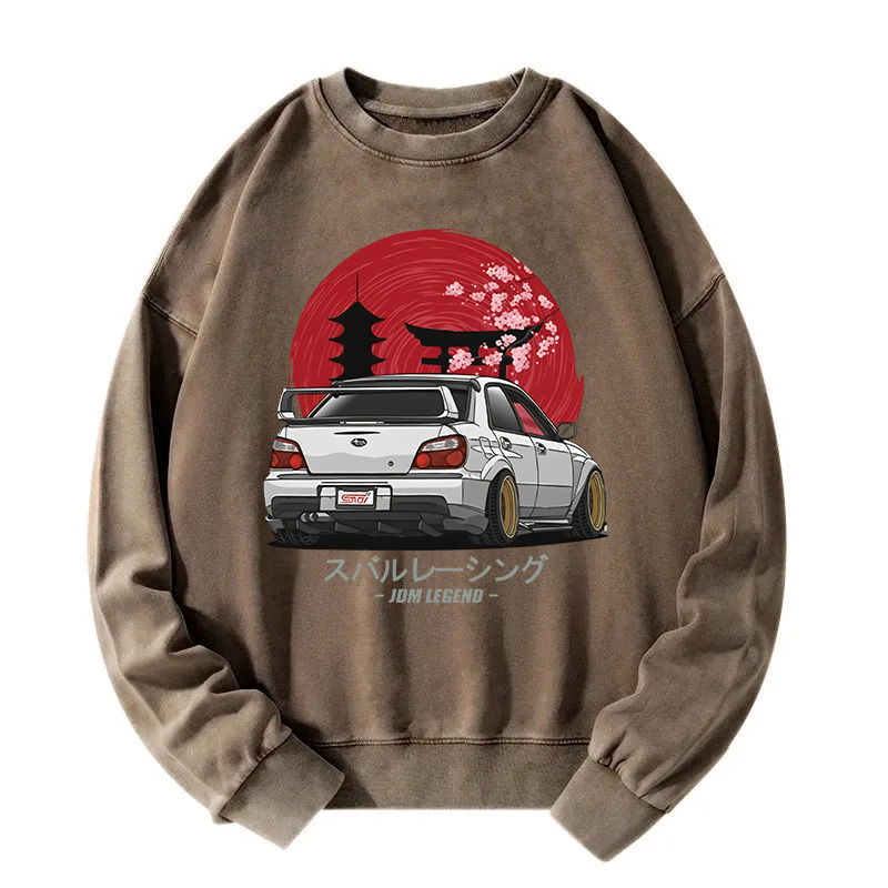 Subaru Racing Car Japanese Washed Sweatshirt