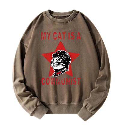 Funny Cat-ism Washed Sweatshirt