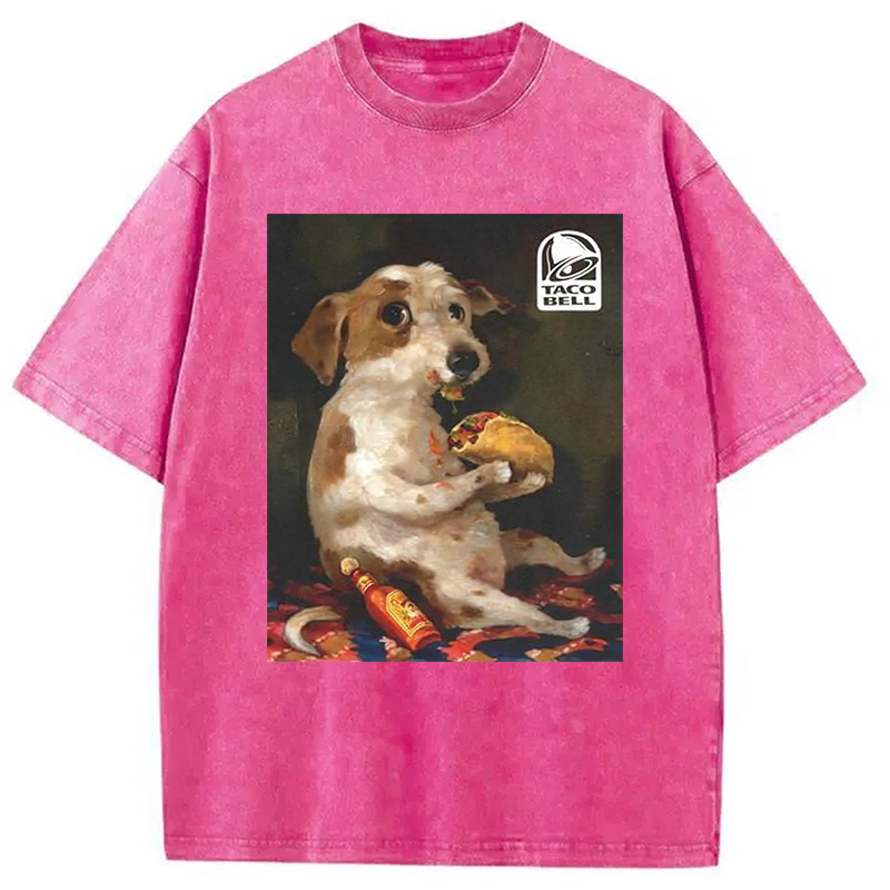 Dog Chill With Taco Bell Vintage Washed T-Shirt