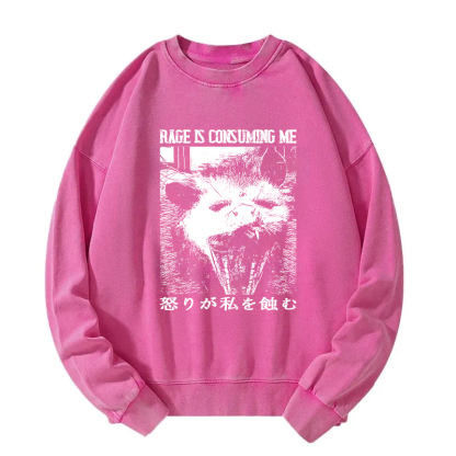 Rage Is Consuming Me Opossum Washed Sweatshirt