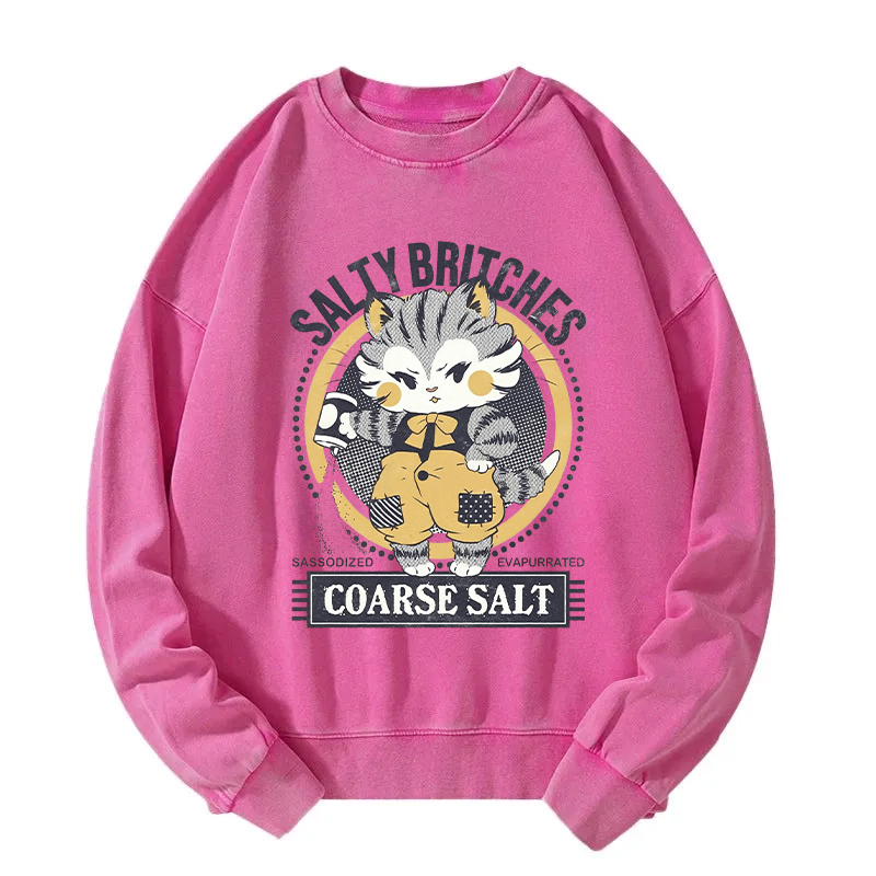 Salty Britches Coarse Salt Cat Washed Sweatshirt