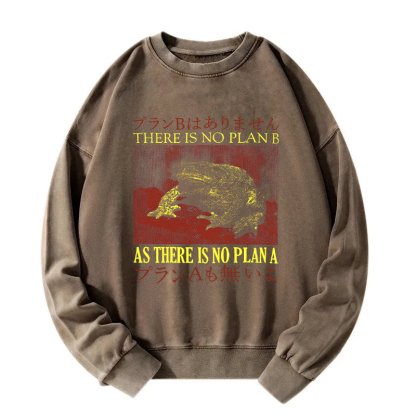 There is No Plan B As There is No Plan A  Washed Sweatshirt