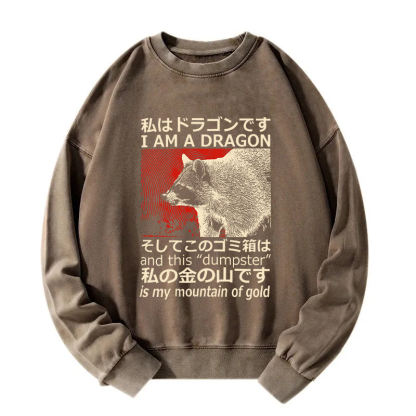 I'm A Dragon and this "Dumpster" is My Mountain of Gold Washed Sweatshirt