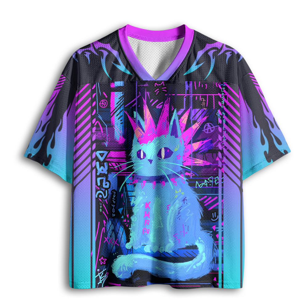 Baddiecat Punk Cat Mesh Jersey
