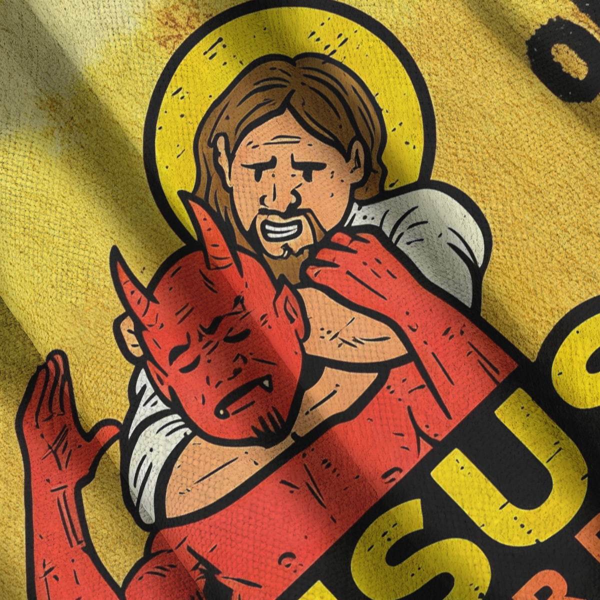 Baddiecat Jesus Has Your Back Christmas Ugly Sweatshirt