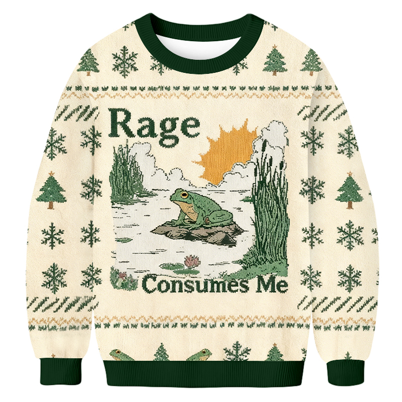 Tokyoviva Rage Consumes Me Christmas Ugly Sweatshirt