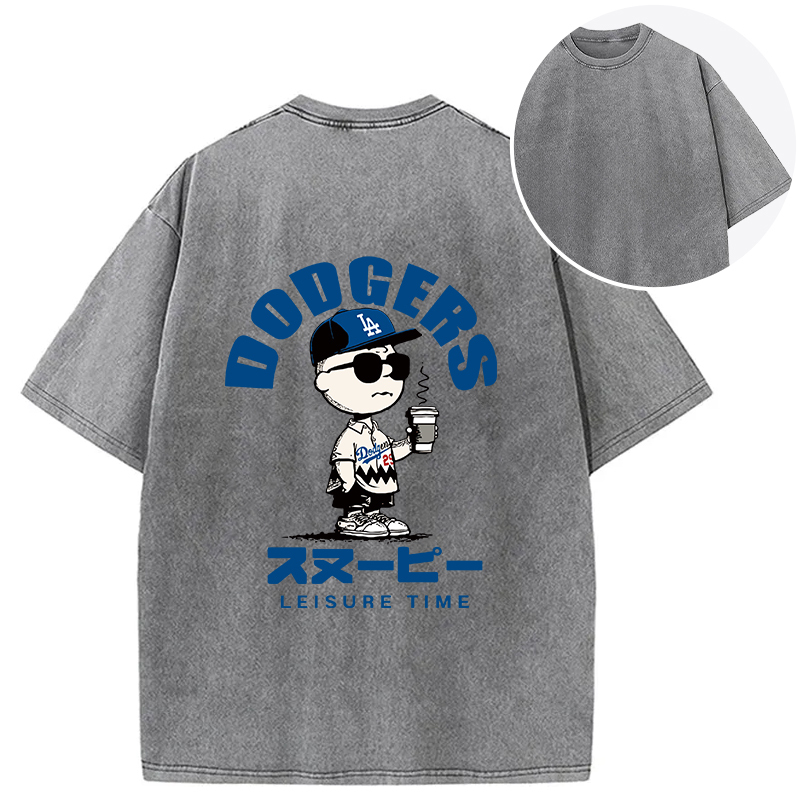 Dodger Snoopy Vintage Japanese Back Washed T-Shirt