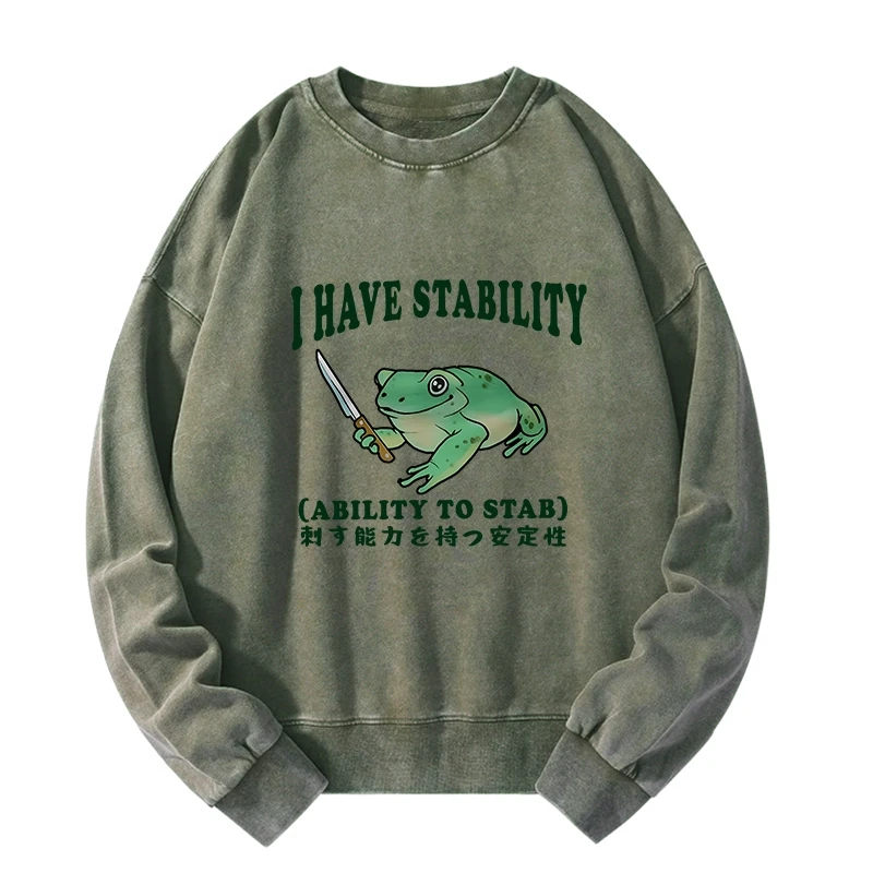 Mentally Stable Assassin Frog Washed Sweatshirt