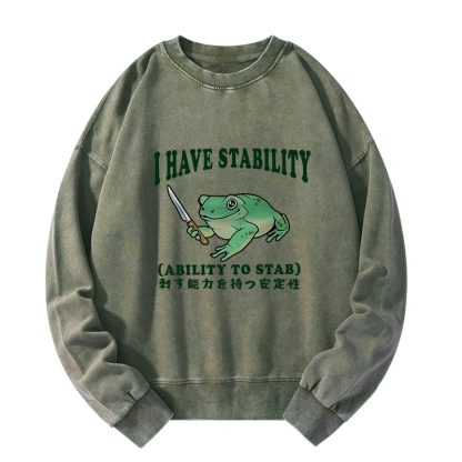 Mentally Stable Assassin Frog Washed Sweatshirt