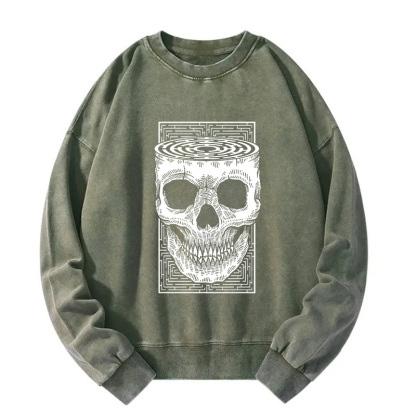 Horror Skull Washed Sweatshirt