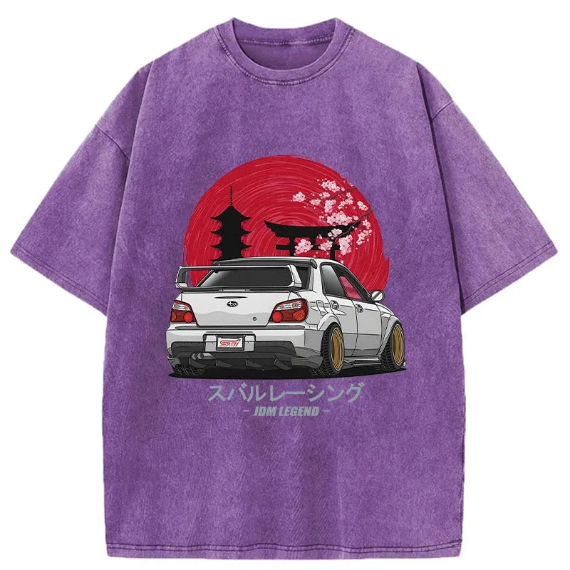 Subaru Racing Car Japanese Washed T-Shirt