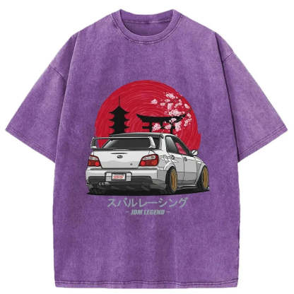 Subaru Racing Car Japanese Washed T-Shirt