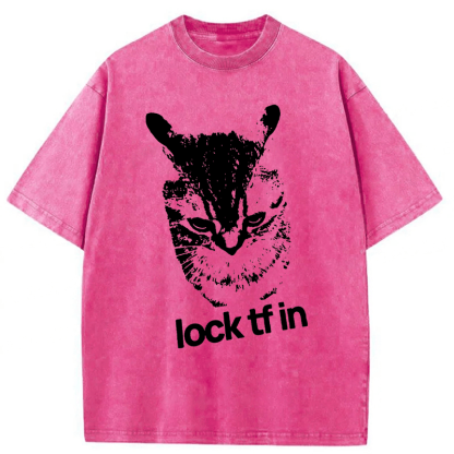 Tokyoviva Cat Lock Tf In Washed T-Shirt