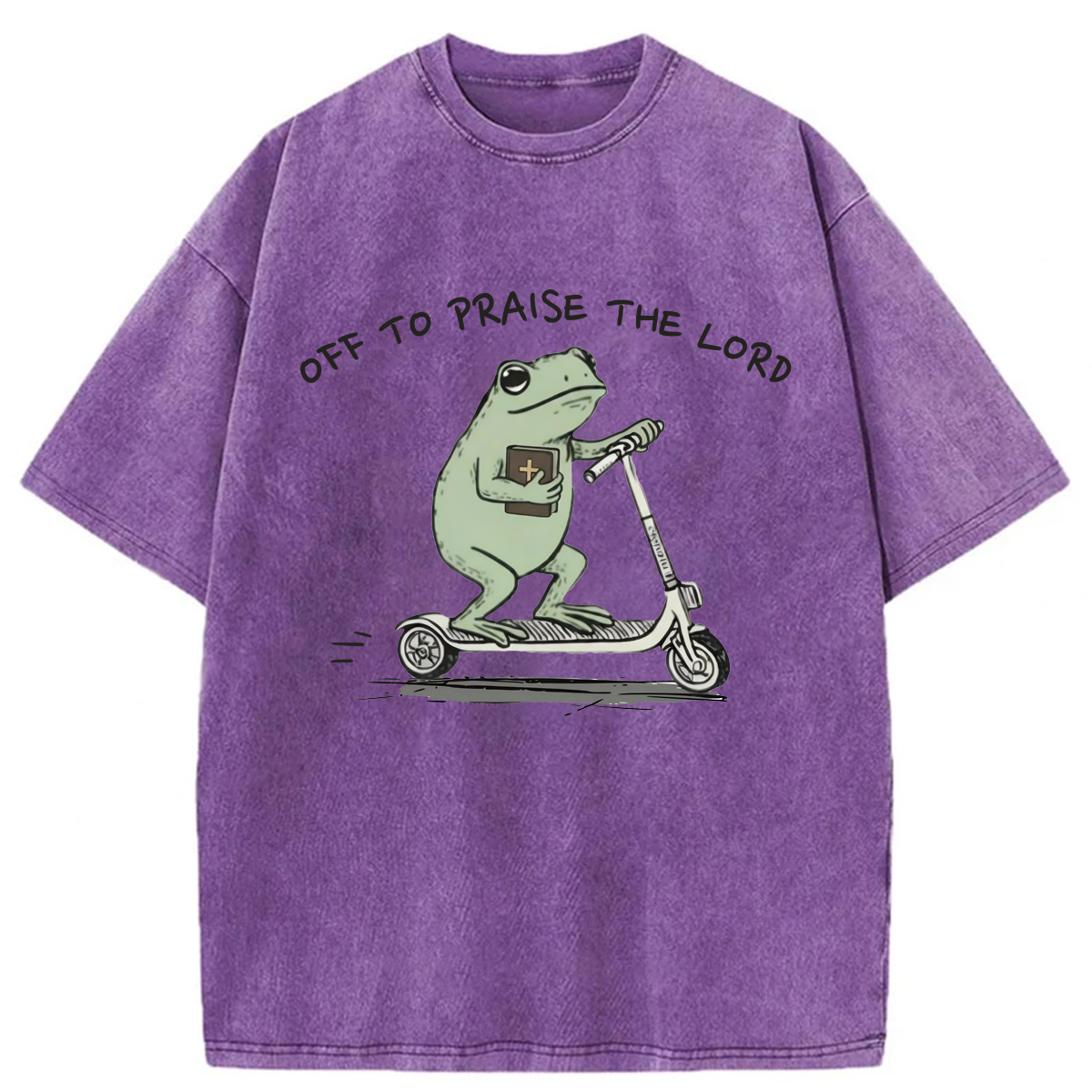 Tokyoviva Funny Frog Off To Praise The Lord Washed T-shirt
