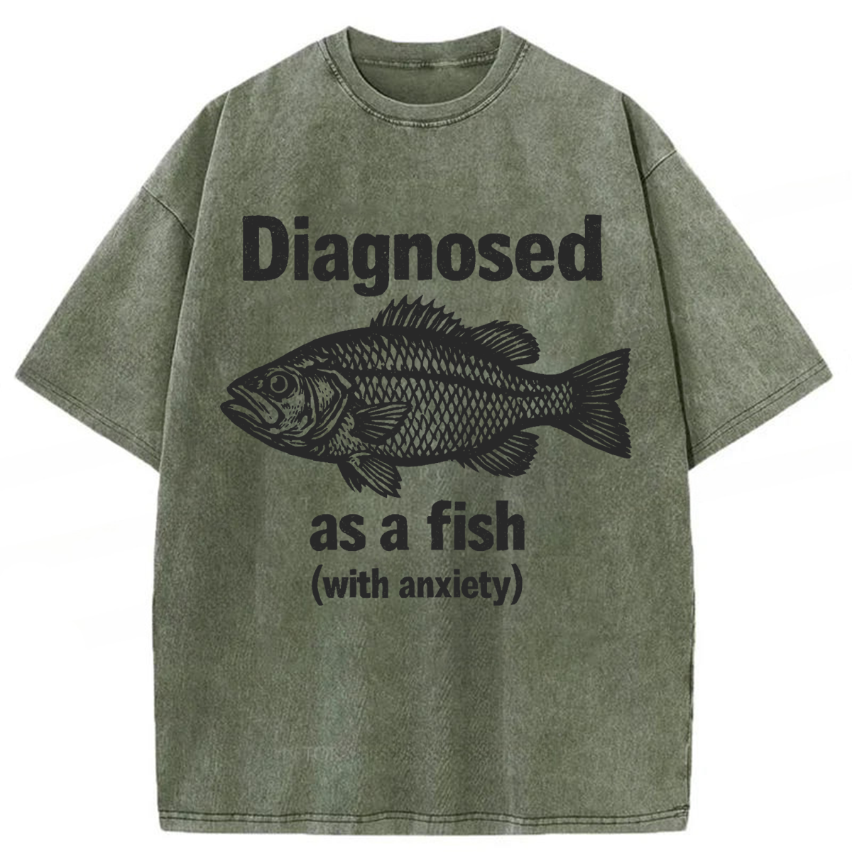 Tokyoviva Diagnosed As A Fish With Anxiety Washed T-shirt
