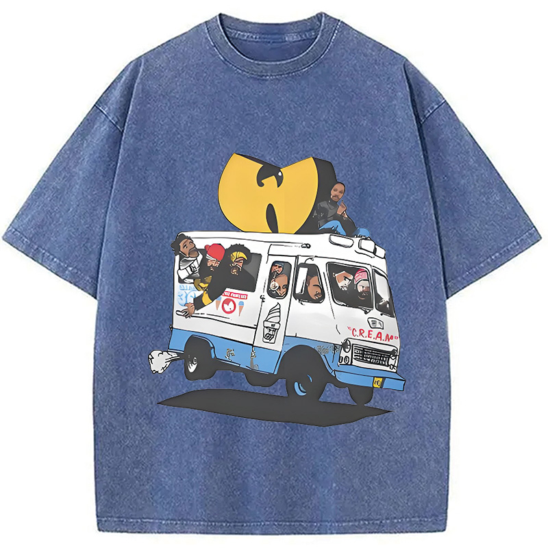 Wu Tang Retro Hip Hop Washed T-Shirt