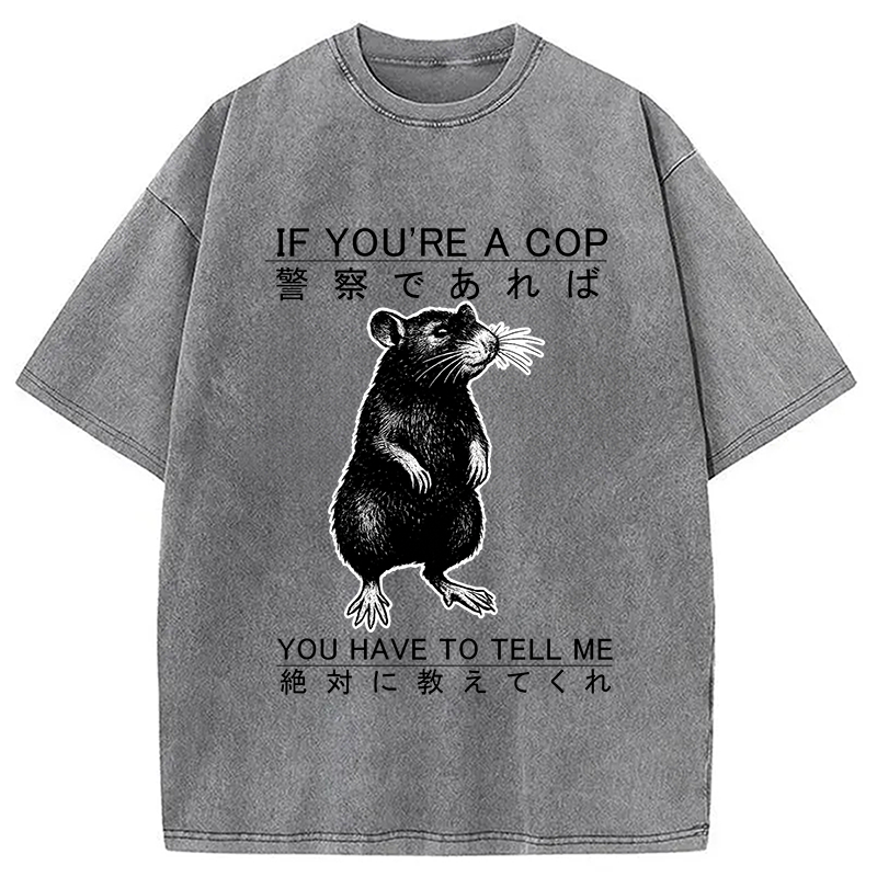 If You're A Cop Japanese Rat Washed T-Shirt