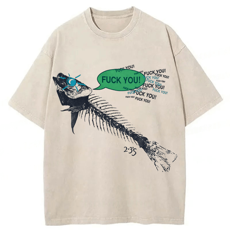 Tokyoviva Vintage 90’s Fish Skeleton Washed T-shirt