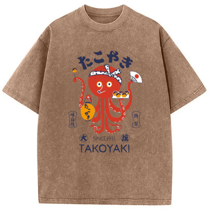 Tokoyaki Octopus Japanese Washed T-Shirt
