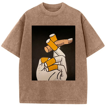 Finger Cigarette Washed T-Shirt